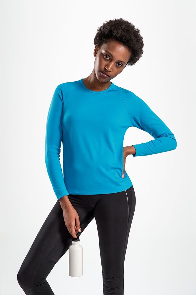 Футболка с длинным рукавом SPORTY LSL WOMEN, желтый неон_3