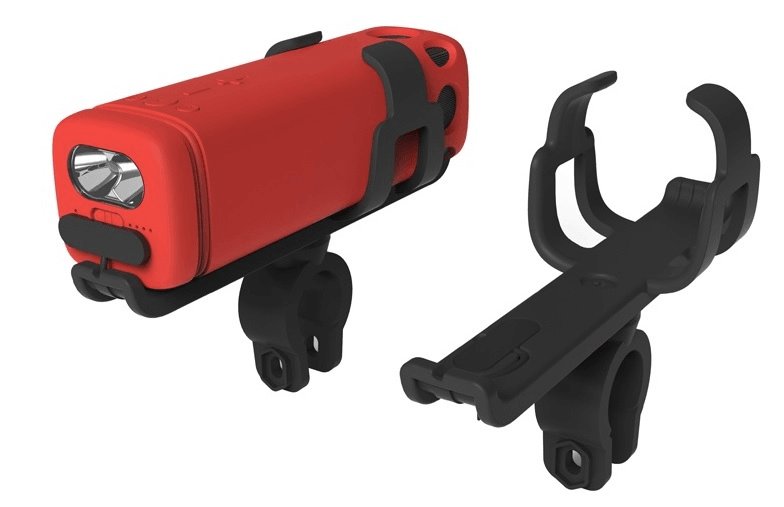 Acs_Sham_TR Велосипедная колонка с мощным фонарем, powerbank, с функцией Hands-Free и управлением Siri. , серебро_2