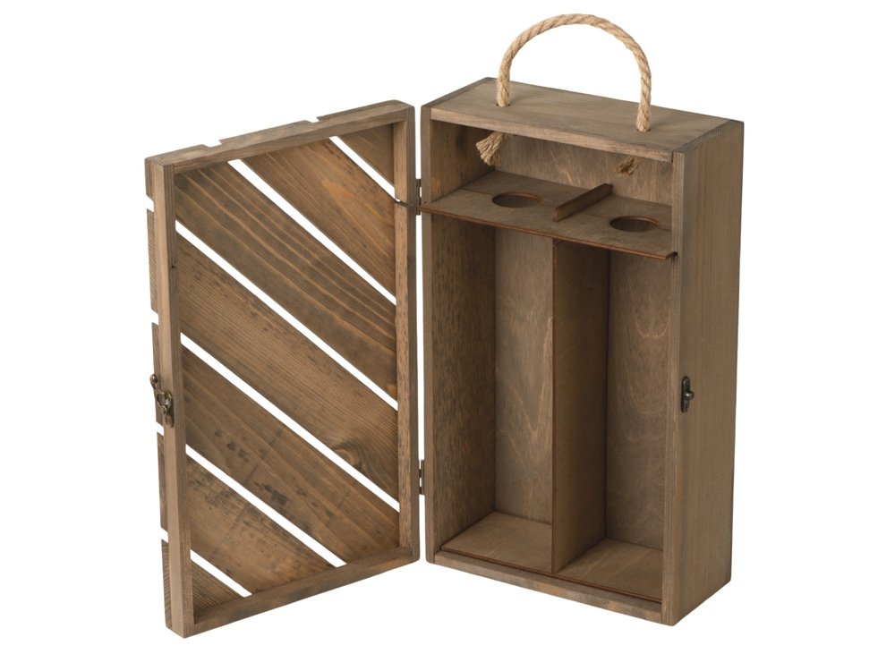 Коробка подарочная из массива дерева Two-bottle box_1