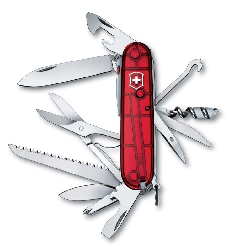 Нож перочинный VICTORINOX Huntsman Lite, 91 мм, 21 функция, полупрозрачный красный_1