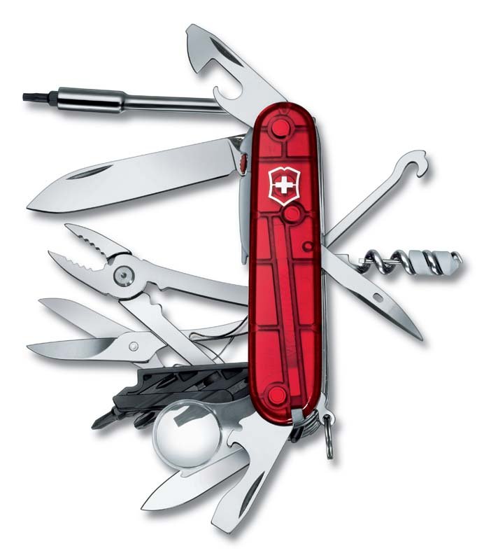 Нож перочинный VICTORINOX CyberTool Lite, 91 мм, 34 функции, полупрозрачный красный_1