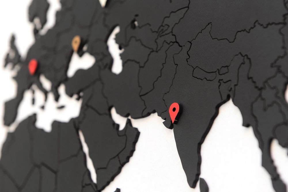 Деревянная карта мира World Map True Puzzle Small, черная_6