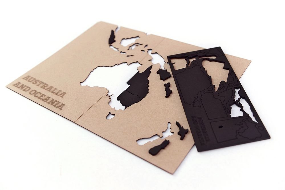 Деревянная карта мира World Map True Puzzle Large, черная_3
