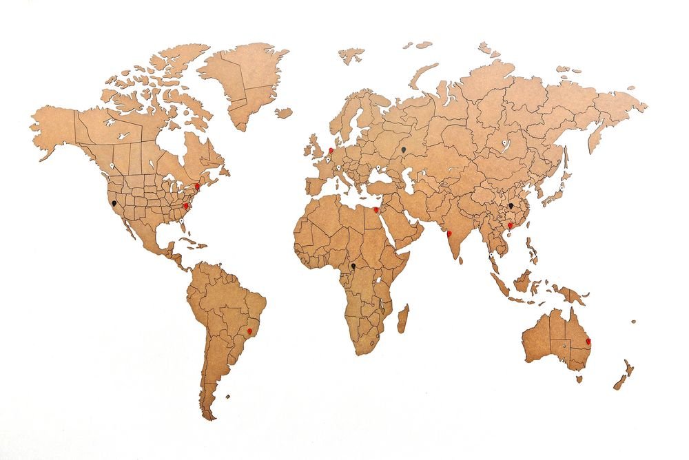 Деревянная карта мира World Map True Puzzle Large, коричневая_5