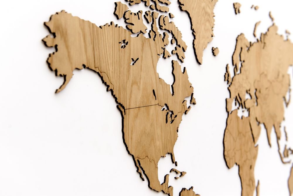 Деревянная карта мира World Map Wall Decoration Exclusive, дуб_1
