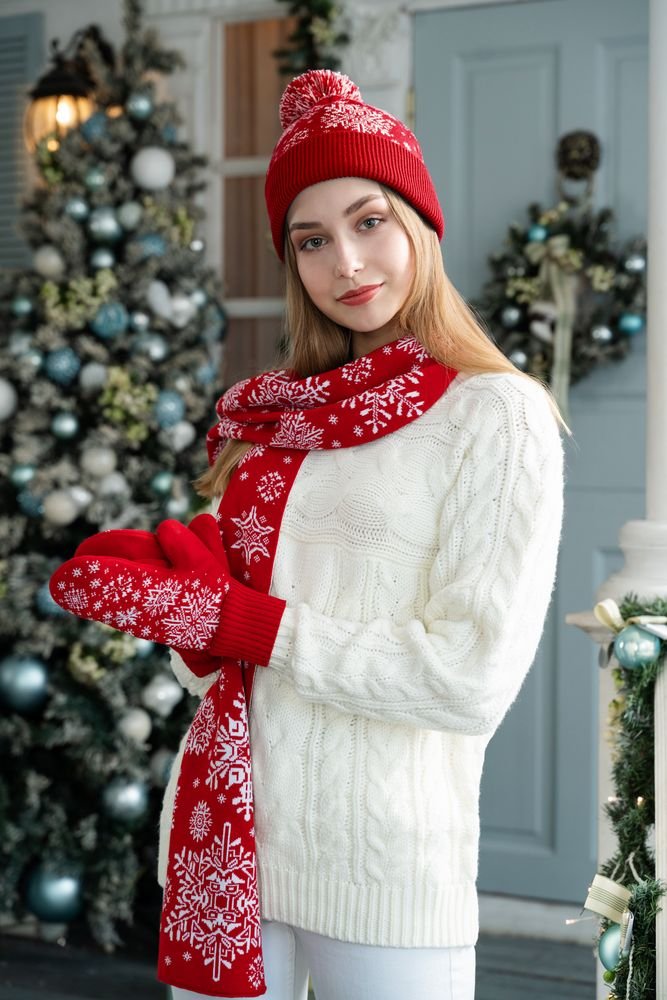 Варежки Snow Fairy, красные_4