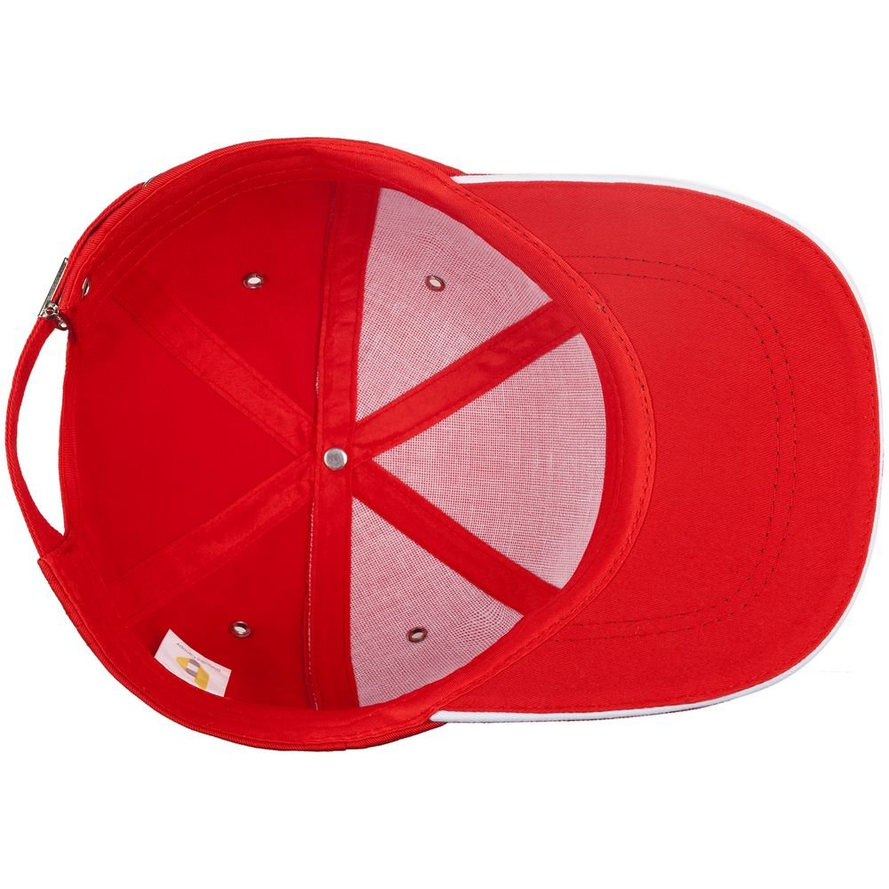 Бейсболка Bizbolka Canopy, красная с белым кантом_2