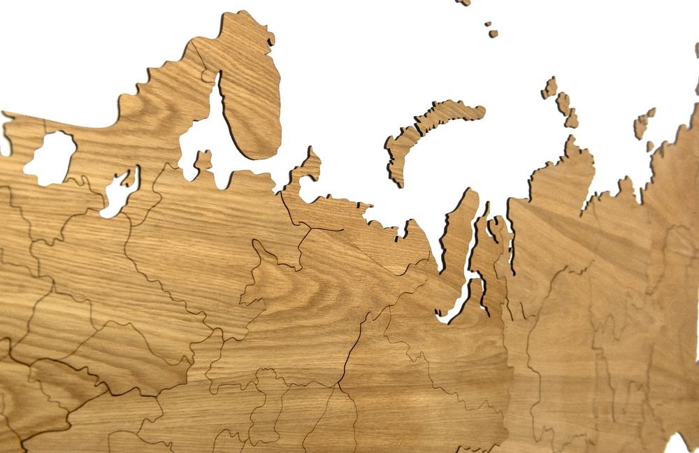 Деревянная карта России, дуб_2
