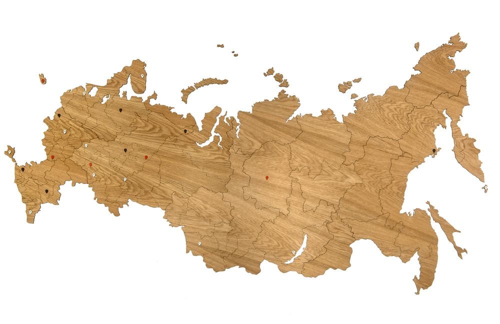Деревянная карта России, дуб_5