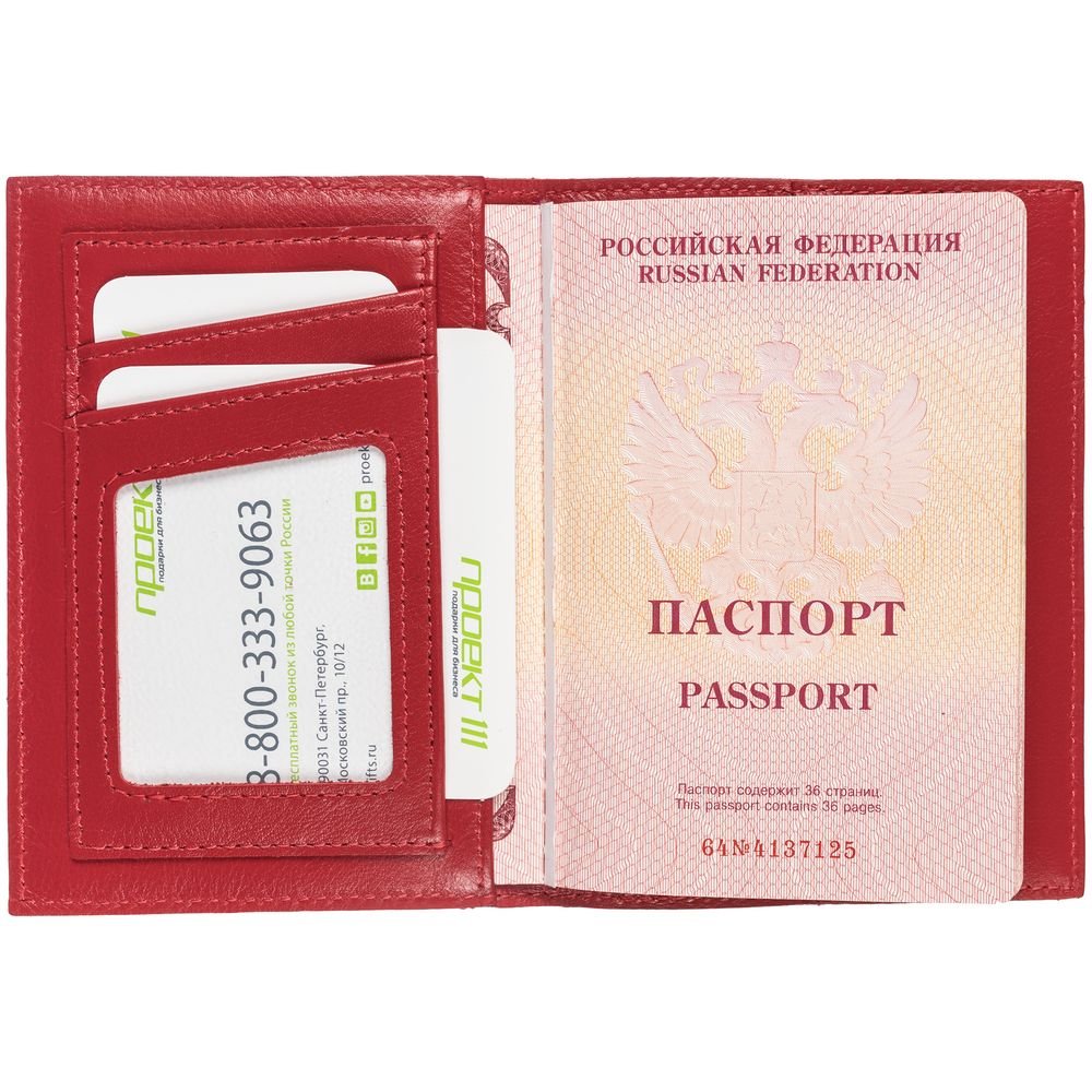 Обложка для паспорта Torretta, красная_4