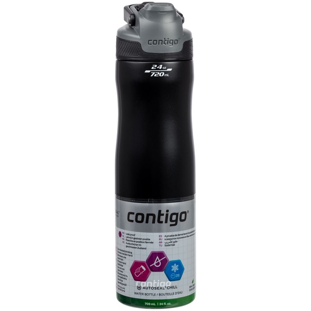 Термобутылка Autoseal Chill, вакуумная, черная_8
