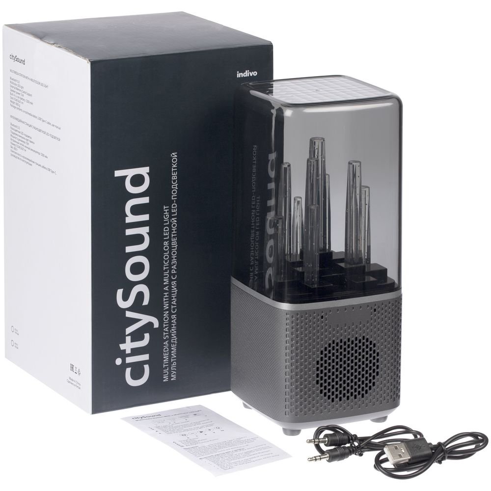 Беспроводная колонка с подсветкой citySound, черная_8