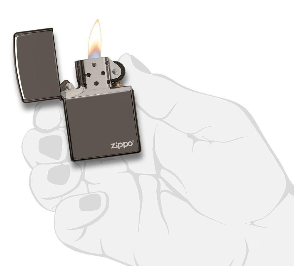 Зажигалка ZIPPO Classic с покрытием Black Ice®, латунь/сталь, чёрная, глянцевая, 36х12х56 мм_4