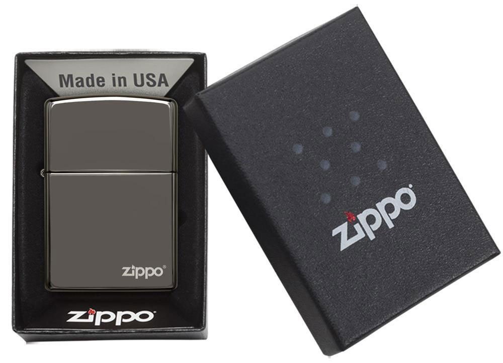 Зажигалка ZIPPO Classic с покрытием Black Ice®, латунь/сталь, чёрная, глянцевая, 36х12х56 мм_1