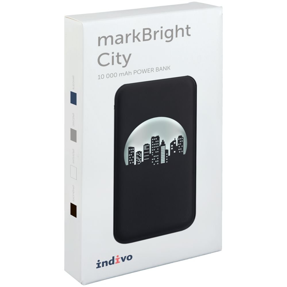 Аккумулятор с подсветкой markBright City, 10000 мАч, серый_9