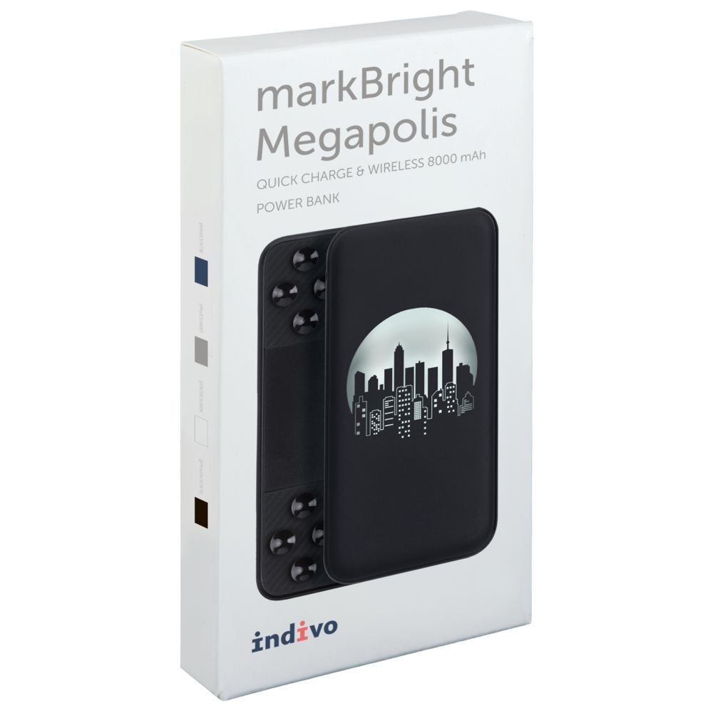 Аккумулятор с беспроводной зарядкой markBright Megapolis, 8000 мАч, черный_6