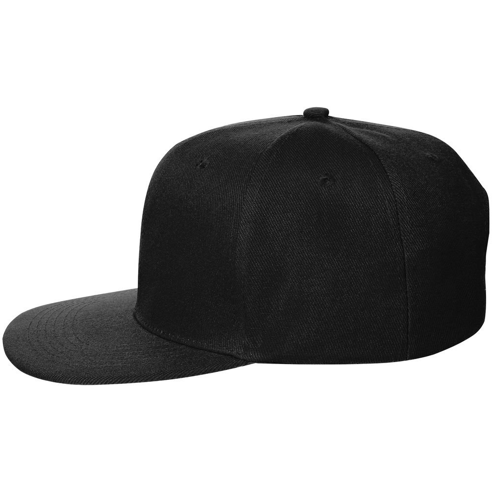 Бейсболка Snapback с прямым козырьком, черная_1