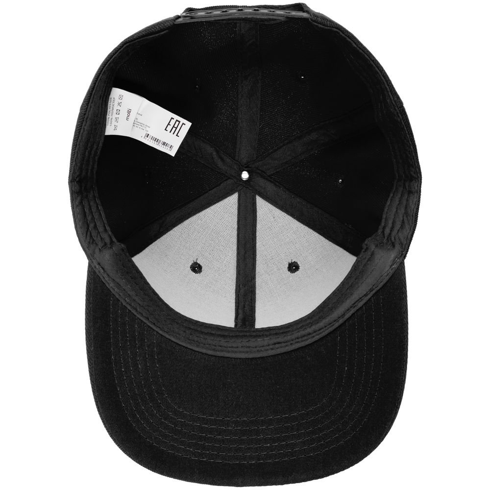 Бейсболка Snapback с прямым козырьком, черная_3