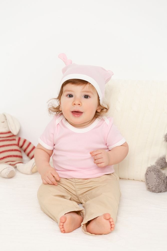 Футболка детская с коротким рукавом Baby Prime, розовая с молочно-белым_2