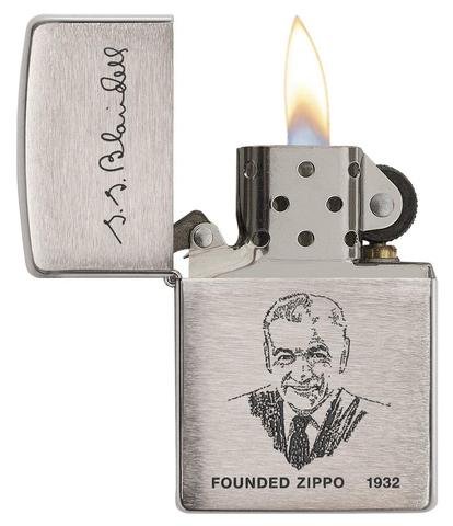 Зажигалка ZIPPO G. Blaisdell, с покрытием Brushed Chrome, латунь/сталь, серебристая, 36x12x56 мм_3