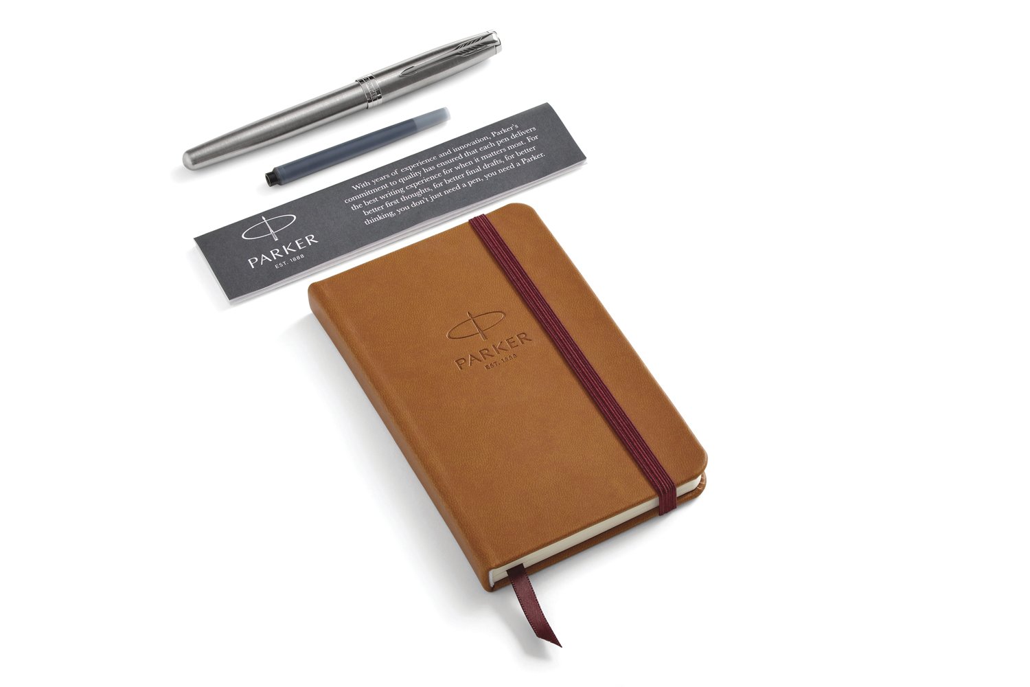 Подарочный набор Parker: Перьевая ручка Parker Sonnet Stainless Steel + блокнот_1