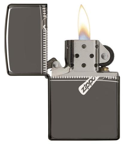 Зажигалка ZIPPO Classic с покрытием Black Ice ®, латунь/сталь, чёрная, глянцевая, 36x12x56 мм_1