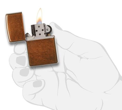 Зажигалка ZIPPO Classic с покрытием Toffee™, латунь/сталь, светло-коричневая, матовая, 36x12x56 мм_4