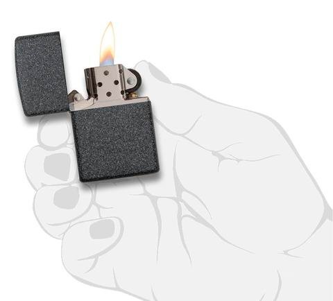 Зажигалка ZIPPO Classic с покрытием Iron Stone™, латунь/сталь, серая, матовая, 36x12x56 мм_1