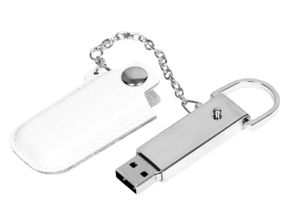 USB 2.0- флешка на 32 Гб в массивном корпусе с кожаным чехлом_1
