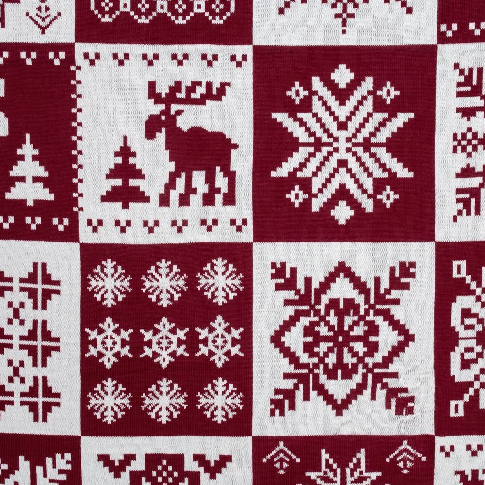 Плед Norse, бордовый с белым_2
