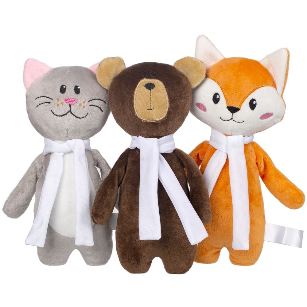 Мягкая игрушка Beastie Toys, лисенок с белым шарфом_3