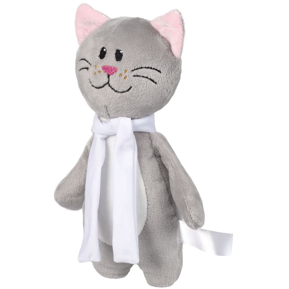 Мягкая игрушка Beastie Toys, котик с белым шарфом_1