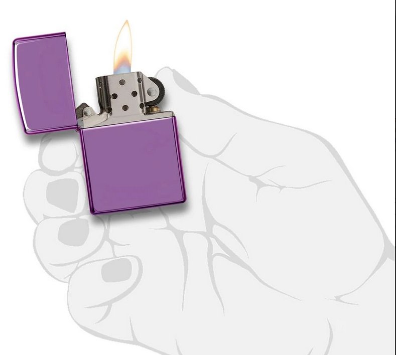 Зажигалка ZIPPO Classic с покрытием Abyss™, латунь/сталь, фиолетовая, глянцевая, 36x12x56 мм_4
