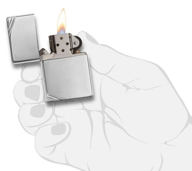Зажигалка ZIPPO Vintage™с покрытием High Polish Chrome, латунь/сталь, серебристая, 36x12x56 мм_3