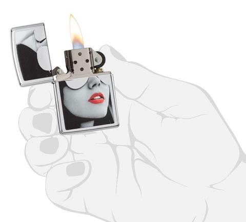 Зажигалка ZIPPO Gold Design с покрытием High Polish Chrome, латунь/сталь, серебристая, 36x12x56 мм_3