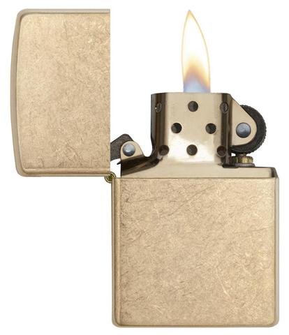 Зажигалка ZIPPO Armor™с покрытием Tumbled Brass, латунь/сталь, золотистая, матовая, 37х13x58 мм_3