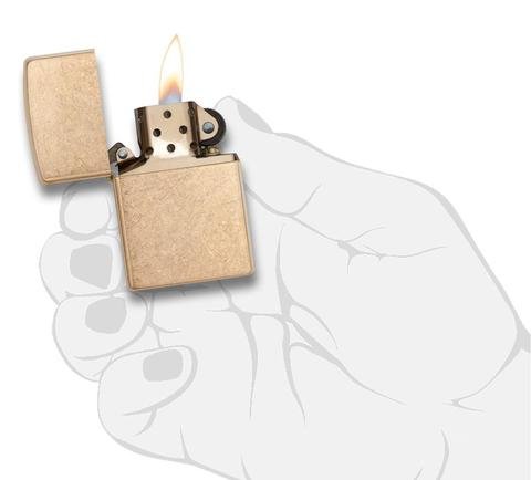 Зажигалка ZIPPO Armor™с покрытием Tumbled Brass, латунь/сталь, золотистая, матовая, 37х13x58 мм_2