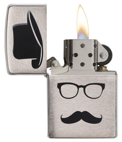 Зажигалка ZIPPO Classic с покрытием Brushed Chrome, латунь/сталь, серебристая, матовая, 36x12x56 мм_1