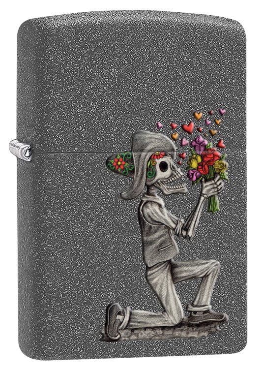 Набор ZIPPO Влюбленные зомби из двух зажигалок с покрытием Iron Stone™, серые, матовые_2
