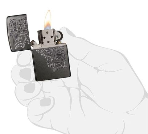 Зажигалка ZIPPO Classic с покрытием Gray, латунь/сталь, серая, матовая, 36x12x56 мм_3