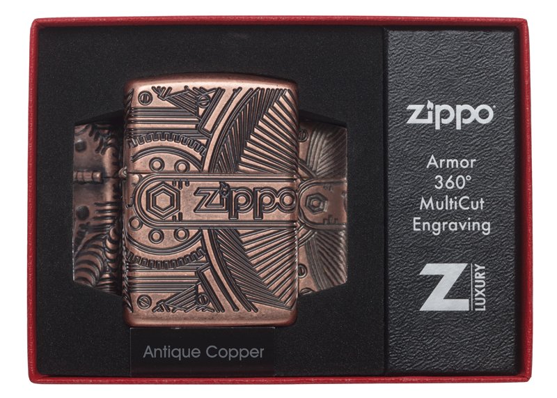 Зажигалка ZIPPO Armor™ с покрытием Antique Copper™, латунь/сталь, медная, матовая, 37х13x58 мм_4