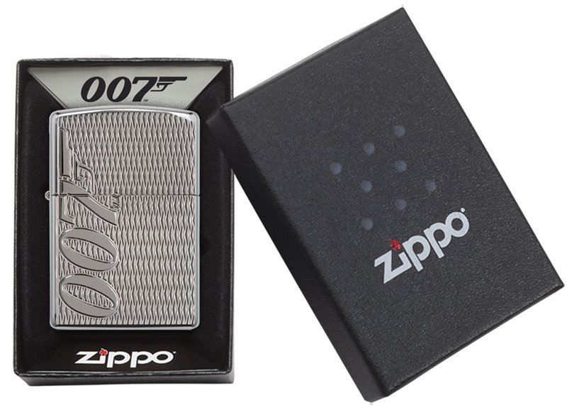 Зажигалка ZIPPO James Bond с покрытием High Polish Chrome, латунь/сталь, серебристая, 36x12x56 мм_5