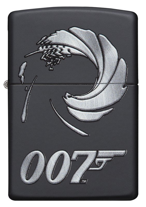 Зажигалка ZIPPO James Bond 007™ с покрытием Black Matte, латунь/сталь, чёрная, матовая, 36x12x56 мм_1