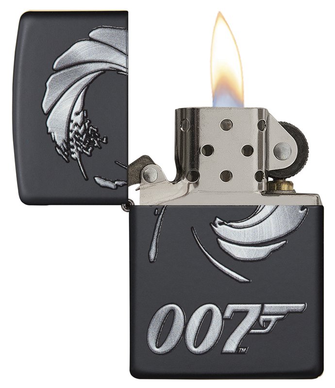 Зажигалка ZIPPO James Bond 007™ с покрытием Black Matte, латунь/сталь, чёрная, матовая, 36x12x56 мм_2