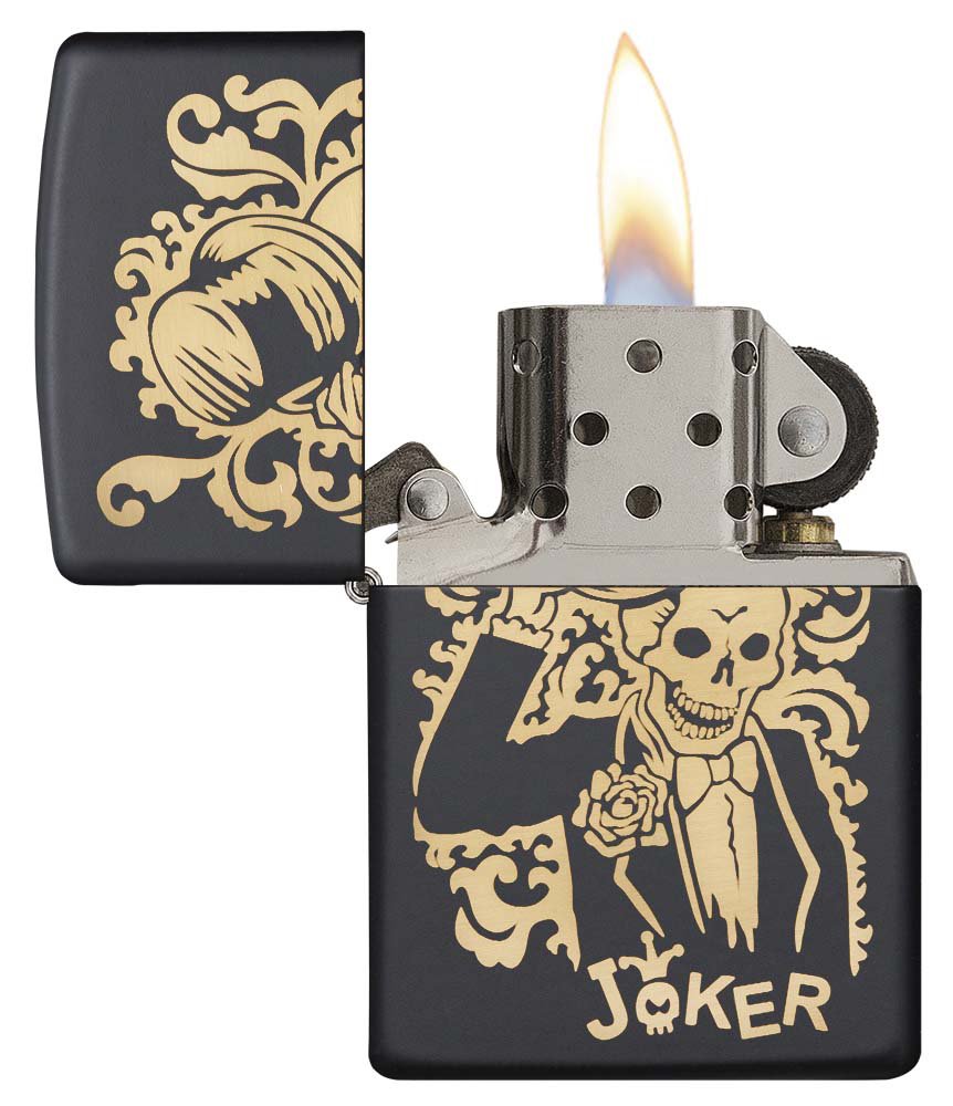 Зажигалка ZIPPO Skull Design с покрытием Black Matte, латунь/сталь, черная, 38x13x57 мм_1