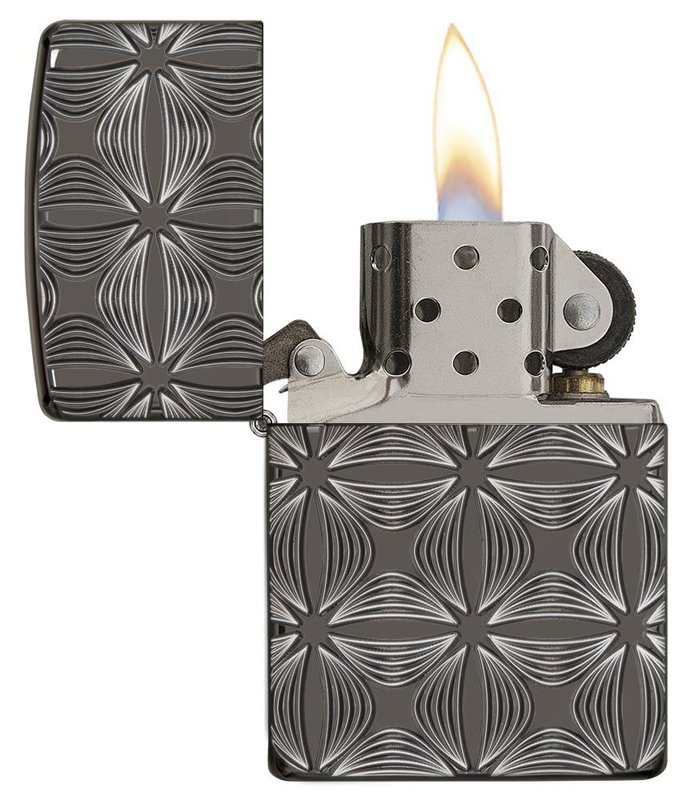 Зажигалка ZIPPO Armor® с покрытием Black Ice®, латунь/сталь, чёрная, глянцевая, 37х13x58 мм_1