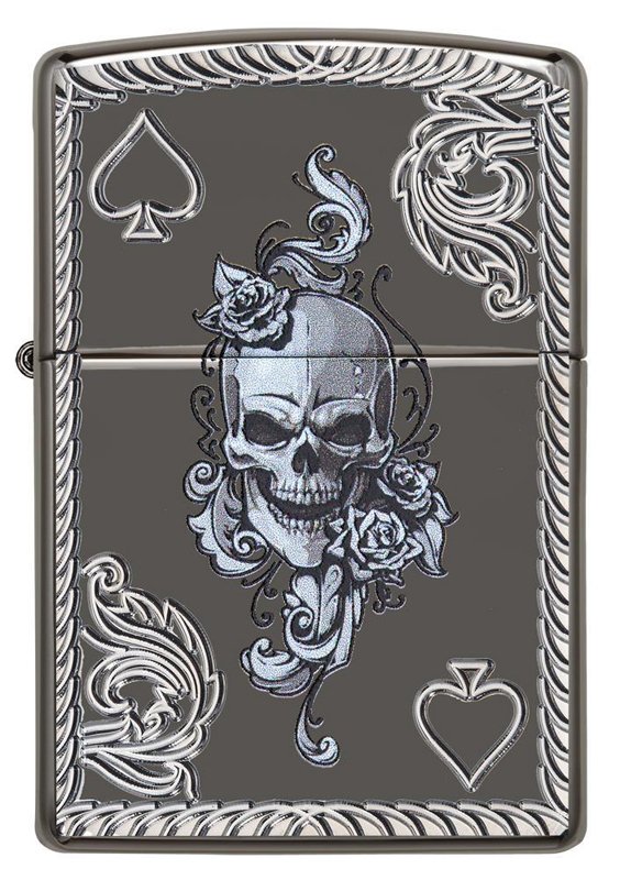 Зажигалка ZIPPO Armor® с покрытием Black Ice®, латунь/сталь, чёрная, глянцевая, 37х13x58 мм_2