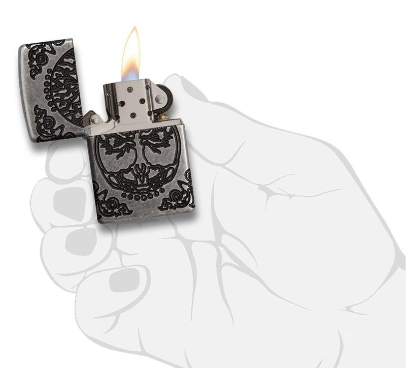 Зажигалка ZIPPO Armor® с покрытием Antique Silver, латунь/сталь, серебристая, матовая, 37х13x58 мм_4