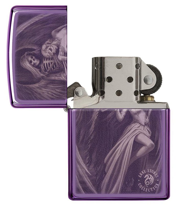 Зажигалка ZIPPO Anne Stokes с покрытием Abyss™, латунь/сталь, сиреневая, глянцевая, 36x12x56 мм_2