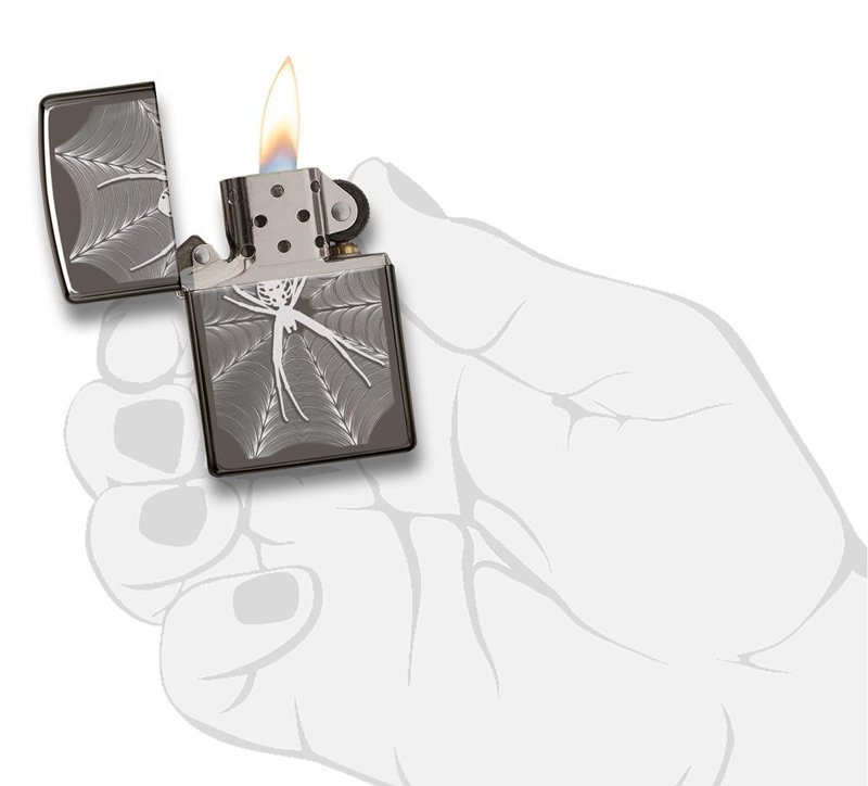 Зажигалка ZIPPO Classic с покрытием Black Ice®, латунь/сталь, чёрная, глянцевая, 36x12x56 мм_3